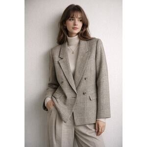 Vintage Koret Plaid Blazer Wool Preppy Academia Size 16 Classic Chic